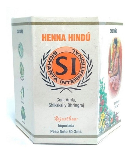 Henna Hindu Tinte Natural 80 G Todos Los - g a $350