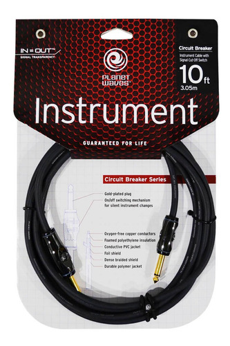 Cable Para Instrumentos Con Interruptor Planet Wave Pw-ag-10