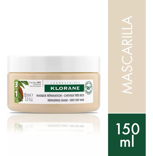 Klorane Mascarilla Cupuacu 3 En 1 Nutricion Reparacion 150ml