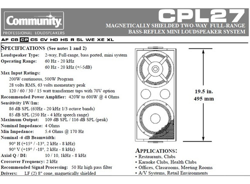 Crossover Pasivo 2 Vias 200w Refa Pa Bafle Community Cpl-27