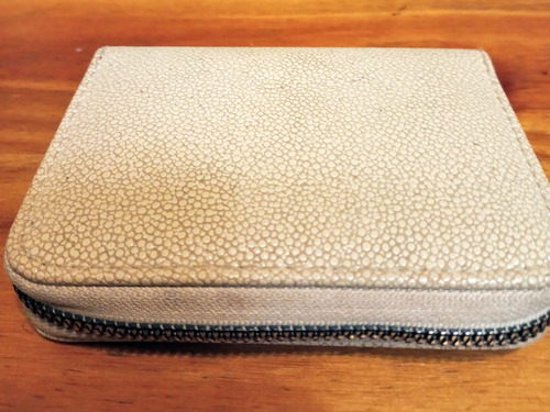 Billetera Chica Beige Con Glitter 12 X 9 Cm.