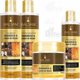 Kit Balsam Cosméticos Mandioca Maizena Reconstrução Dos Fios