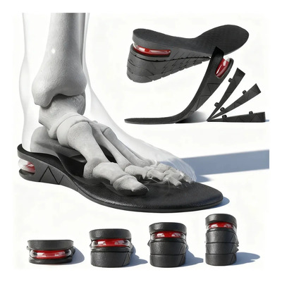 2* Plantilla De Altura Taloneras Gel Aumenta Estatura 3-6cm Color Negro Tamaño De La Plantilla 35-44 | Meses sin interés