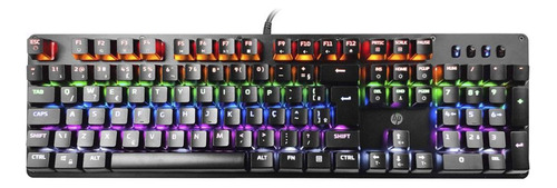 Teclado Gamer Usb Gk100 Led Mecanico Preto