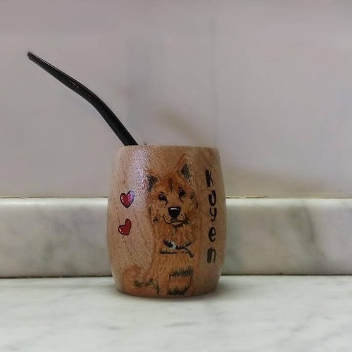 Mates De Algarrobo Pintados A Mano, Mascotas