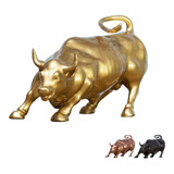 Touro De Wall Street Ouro Cobre Bronze Decoração Enfeite Cor Dourado
