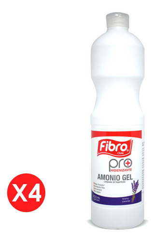 Fibro Pack 4 Und - Limpiador Amonio Gel Biodegradable 900 Ml