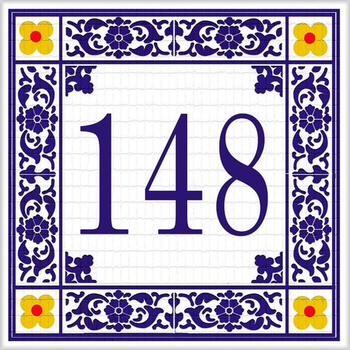 Azulejo Decorativo Personalizado Números Residenciais15x15cm