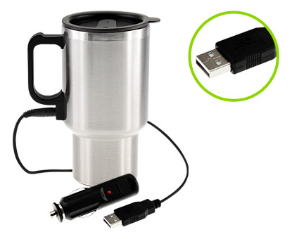 Mug Termico De Acero Inoxidable Con Usb 420cc.