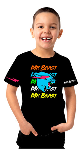 Playera Mr Beast Brilla En La Oscuridad Para Niños