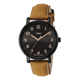 Timex T2n677 Reloj Extragrande Con Correa De Cuero Marrón Pa