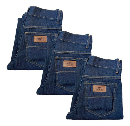 Kit 3 Calças Masculina Jeans Rural Costura Reforçada 