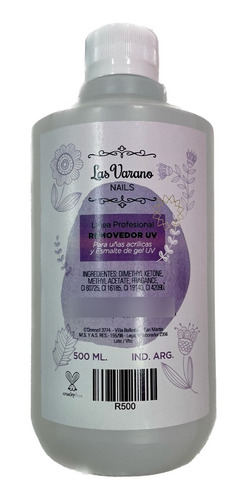 Removedor Esmalte Uv Semipermanente Las Varano 500ml