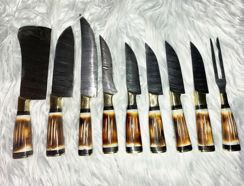 Cuchillos Acero Damasco Chef 67 Capas Set 9 Piezas