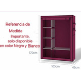 Closet Tela 170x105x45cm Color Negro Y Rosado