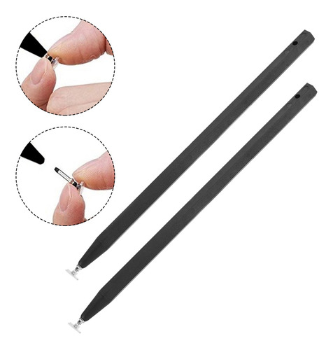 Bolígrafos De Pantalla Capacitiva Táctil Stylus Negro 2pcs