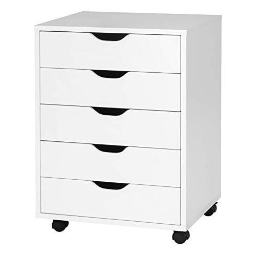 Mueble Cajonera 5 Cajones Ruedas Blanco