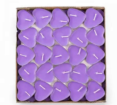 Velas De Te Flotantes Corazón Morada Aromática Tea Light 25p