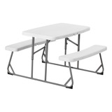 Gardenised Banco De Picnic Plegable Para Niños, Color Blanco