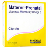 Maternil Prenatal 64 Cápsulas Nutricion En Embarazo Eurolab