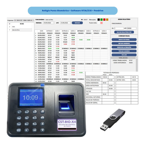 3 Relógios Ponto Biométrico + 1 Programa De Ponto