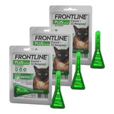 Combo Kit 3 Frontline Plus Gatos Remédio Antipulga Carrapato