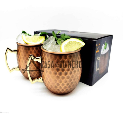 Set De 2 Mugs De Cobre Wayu Tragos Moscow Mule Mojito Bar