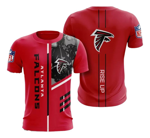 Camiseta De Cuello Redondo De Rugby Con Estampado Digital 3d