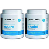 2 Creme Para Massagem Relaxante Massoterapia Neutro 1kg 