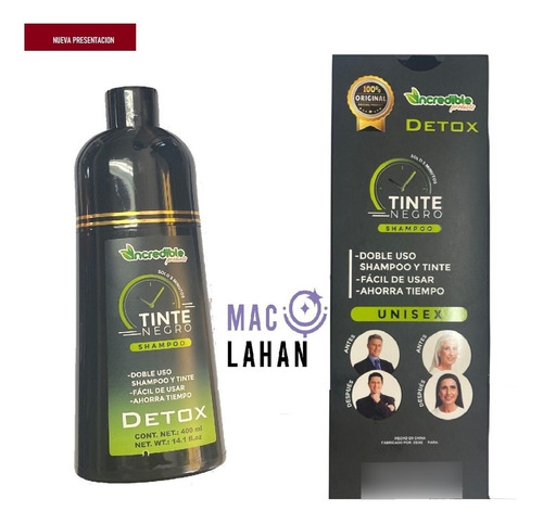 Shampoo Tinte Instantaneo  Negro Cubre Canas Dexe  400ml