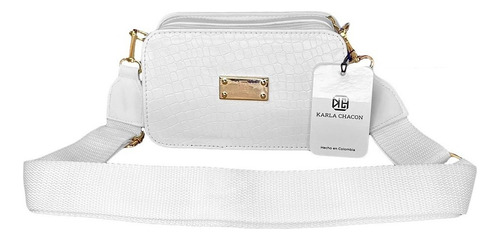 Bolso Dama Carteras Mujer Manos Libres Karla Chacon Color Blanco