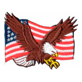 Patch Bordado - Aguia E Bandeira Americana Usa Dv80093-289
