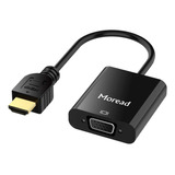 Moread - Adaptador Hdmi A Vga (macho A Hembra), Color Negro,