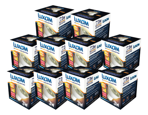 Lampara Led Dicroica 3w Luxom Gu10 Luz Calida X 10unidades