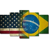 Quadro 5 Pecas Decoração Ambiente Eua Brasil