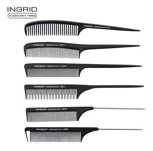 Peineta Carbón/ Carbono Para Peluquería Varios Modelo Ingrid