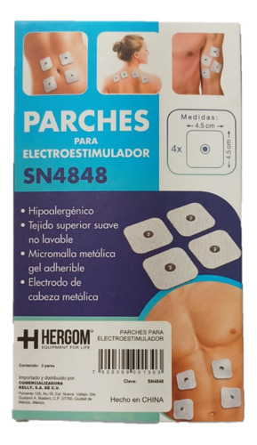 Electrodos Auto Adheribles De Broche Cuadrado - Hergom