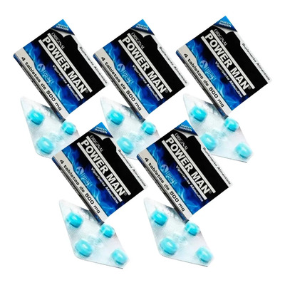 Power Man Vigorizante Pastilla Azul 20 Tabletas  Pastillero | Envío gratis