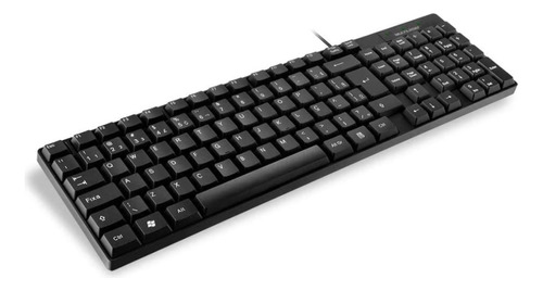 Teclado Slim  C/ Fio Usb Preto Teclas Macia