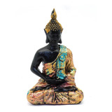 Figura Decorativa Buda Dorado Sentado Meditación Poliresina