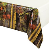 Border Print Plastic Banquet Table Cover Hunting Camo