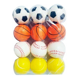 Pack 12 Mini Pelotas Diferente Tenis Basket Futbol Béisbol