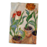 Impresión 3d De Rosas De Monet, Pintura Vintage, 3 Macetas D