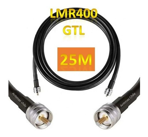 25 Metros Cable Coaxial Lmr400 Conectores Macho Pl259 50 Ohm