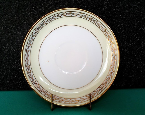 Plato Taza De Te Porcelana Noritake Komaru Japan Guarda Ivory & Gold C1918