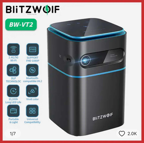 Blitzwolf Bw-vt2 Dlp Mini Projetor Wifi Android 9.0