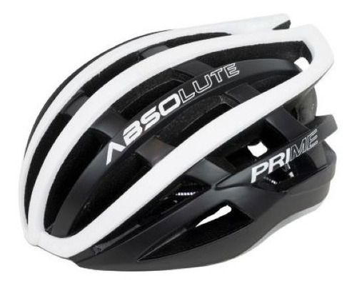 Capacete Ciclismo Absolute Prime Bicicleta Mtb Speed Bike Cor Preto Branco (brilho) Tamanho Ajustável (m 54-57