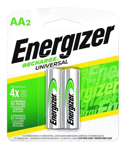 4 X Pilas Recargables Aa Energizer Nimh 2000 Mah San Martin