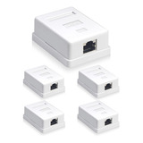 Packs 5 Rosetas Sobrepuestas Rj45 Cat5e