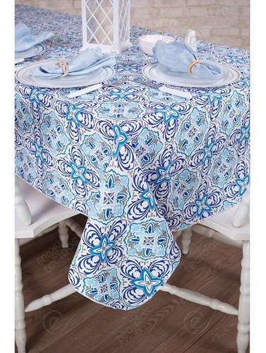 Toalha De Mesa 10 Lugares Em Jacquard Estampado 1,4m X 3,0m